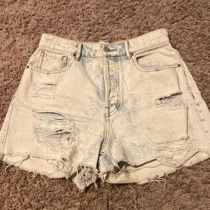 Pacsun denim wash mom shorts